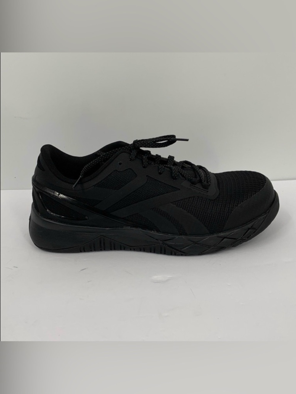 Reebok Nanoflex TR work sneaker shoe black composite safety toe Women 8.5 WIDE